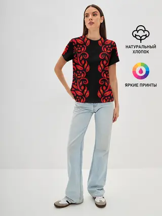 Женская базовая футболка / ХОХЛОМА