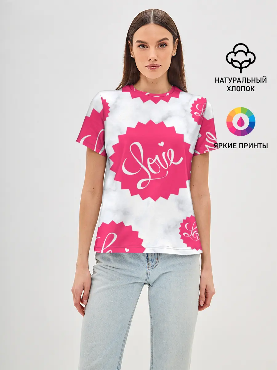 Женская базовая футболка / Feel Love