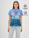 Женская базовая футболка / PUBG light blue