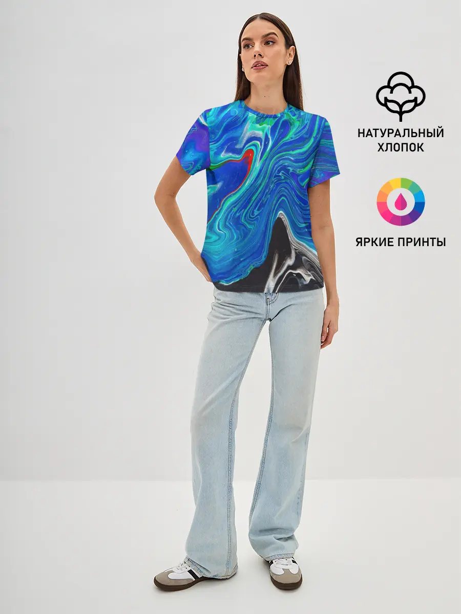 Женская базовая футболка / КИСЛОТНЫЙ АКРИЛ