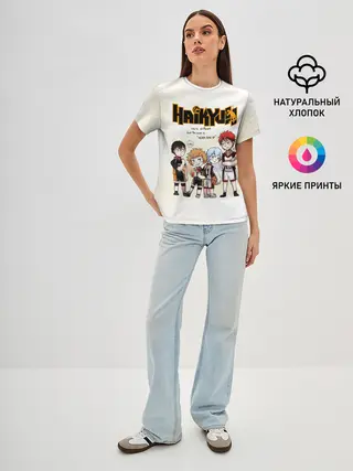 Женская базовая футболка / Старшая Карасуно | Академия Шираторизава