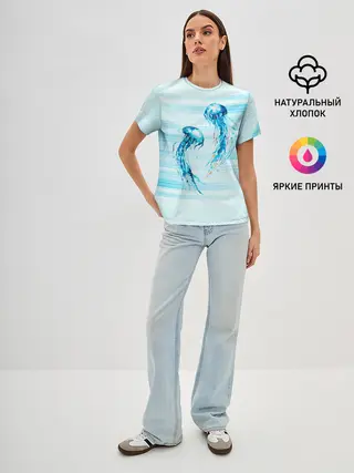Женская базовая футболка / Медузы