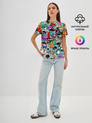 Женская базовая футболка / Стикерпак