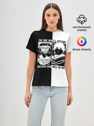 Женская базовая футболка / Юно vs Аста Чёрный клевер