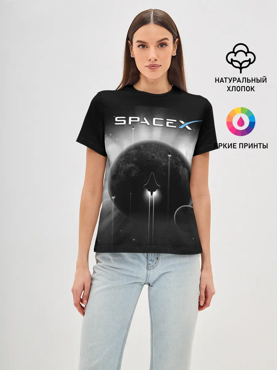 Женская базовая футболка / Space X