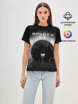 Женская базовая футболка / Space X