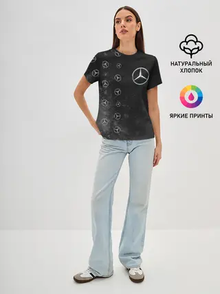 Женская базовая футболка / Мерседес - Взрыв