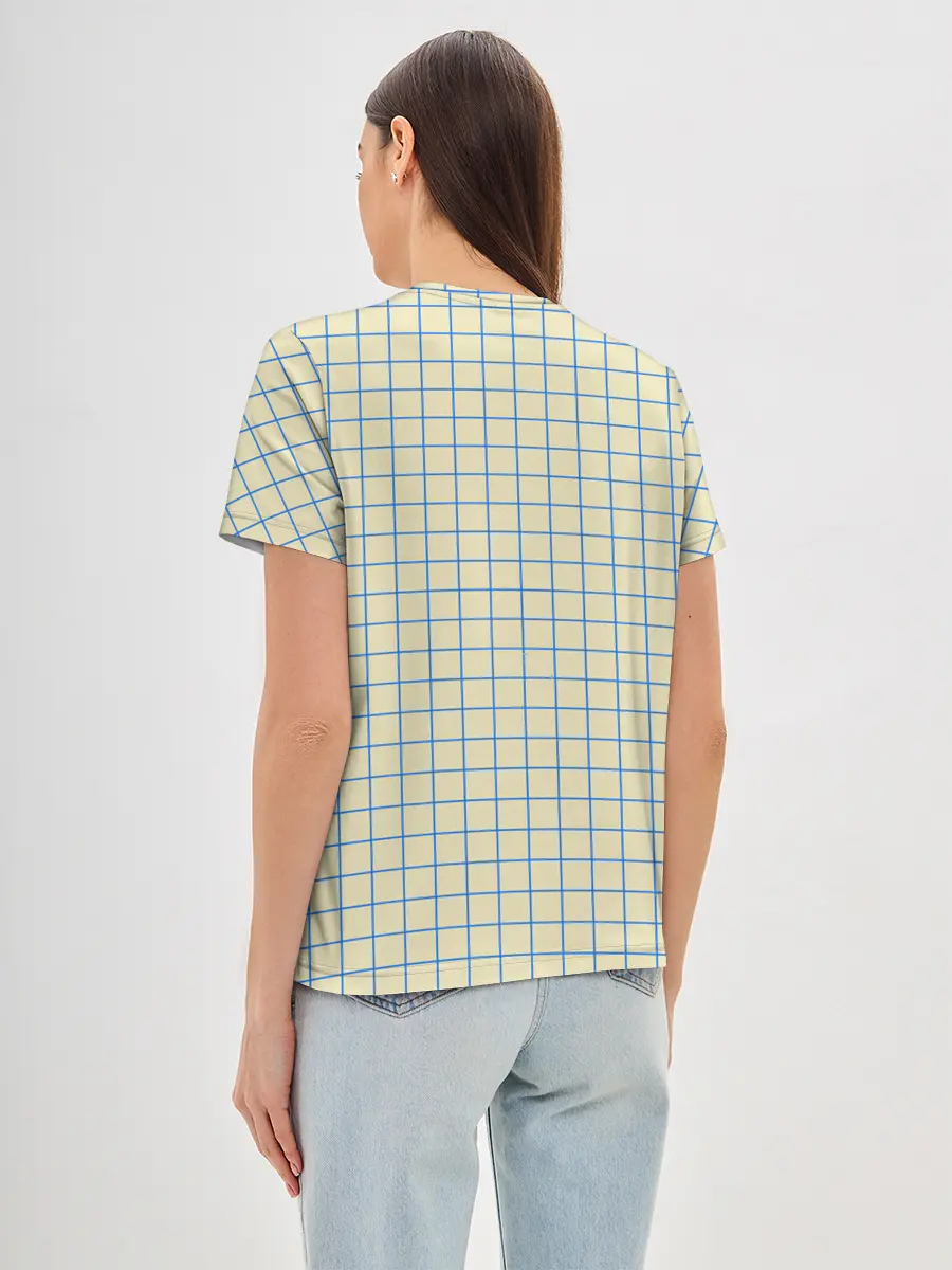 Женская базовая футболка / Клетка Школьная тетрадка