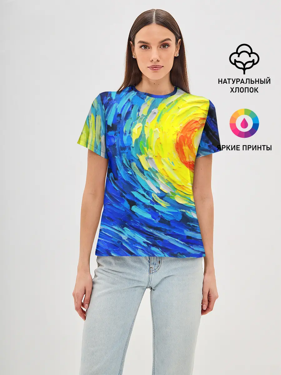 Женская базовая футболка / КРАСКИ ВАНГОГА