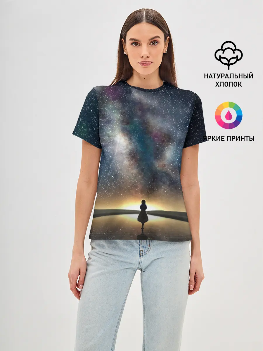 Женская базовая футболка / VIOLET EVERGARDEN. Космос