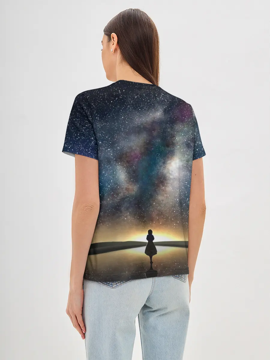 Женская базовая футболка / VIOLET EVERGARDEN. Космос