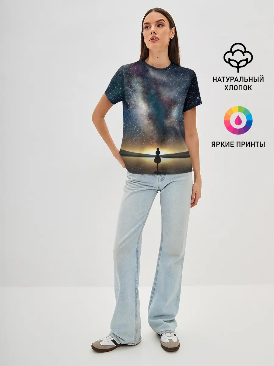 Женская базовая футболка / VIOLET EVERGARDEN. Космос