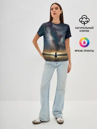 Женская базовая футболка / VIOLET EVERGARDEN. Космос