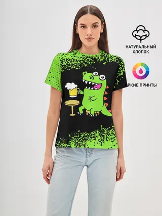 Женская базовая футболка / Пивозавр - Краска