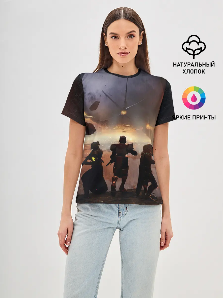 Женская базовая футболка / DESTINY 2 ВОЙНА, СТРАЖИ