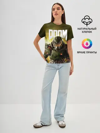 Женская базовая футболка / DOOM