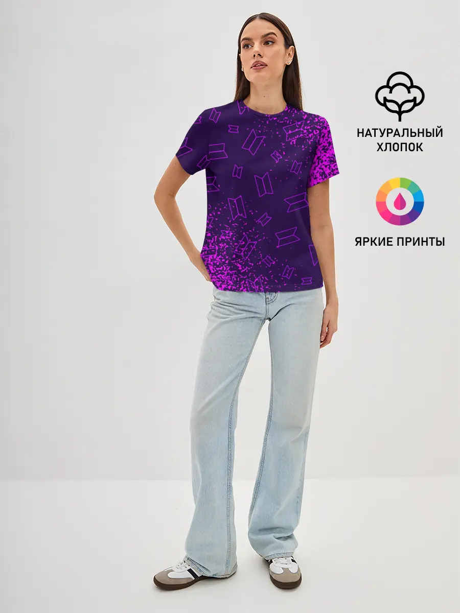 Женская базовая футболка / BTS / БТС