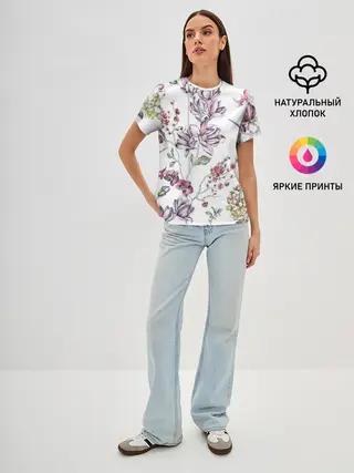 Женская базовая футболка / Колибри