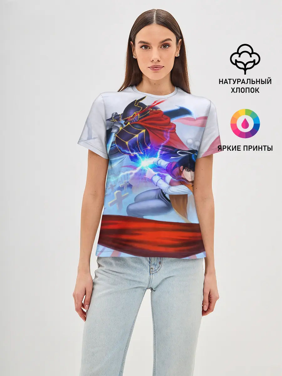 Женская базовая футболка / Narberal и Ainz Ooal Gown