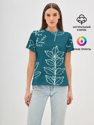 Женская базовая футболка / Цветы