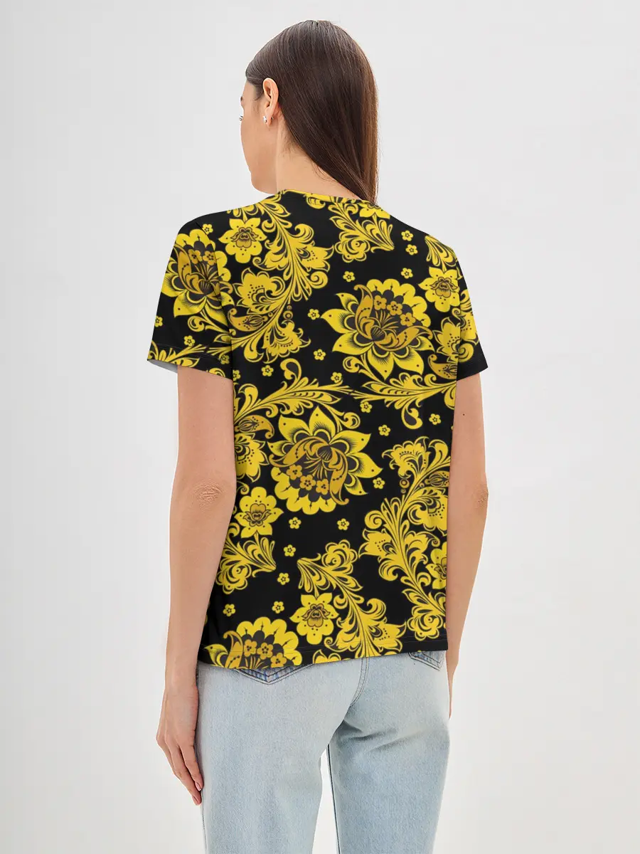 Женская базовая футболка / Хохлома