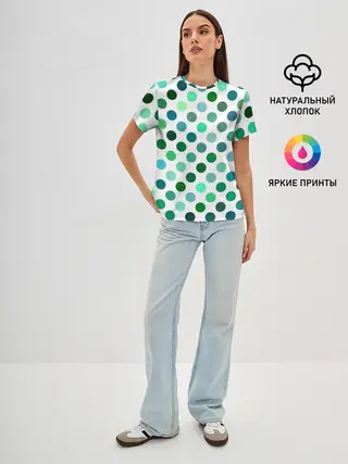 Женская базовая футболка / Горох
