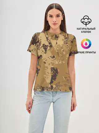 Женская базовая футболка / КАМУФЛЯЖ BLUE