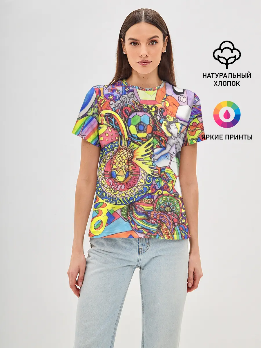 Женская базовая футболка / ПСИХОДЕЛИКА / PSYHODELICA