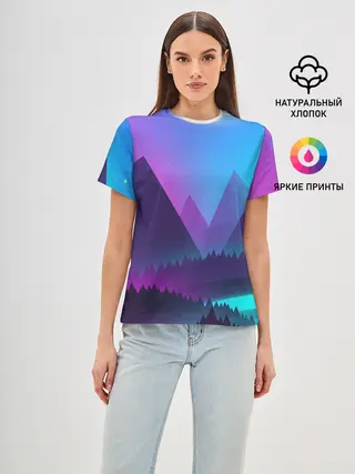 Женская базовая футболка / NEON FOREST