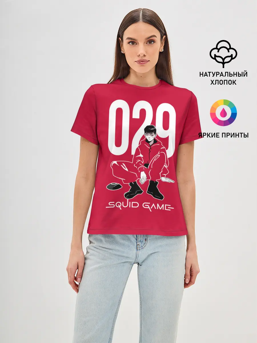 Женская базовая футболка / Squid game: guard 029/policeman