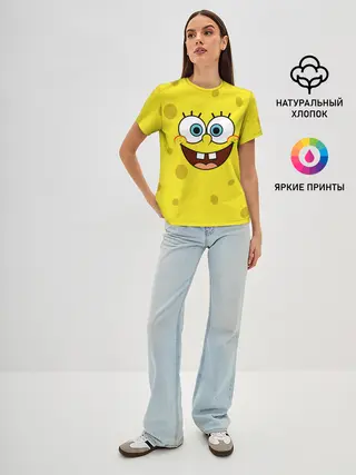 Женская базовая футболка / Губка Боб / SpongeBob