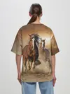 Женская футболка оверсайз / Бегущие лошади
