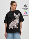 Женская футболка оверсайз / I Love Sphynx!