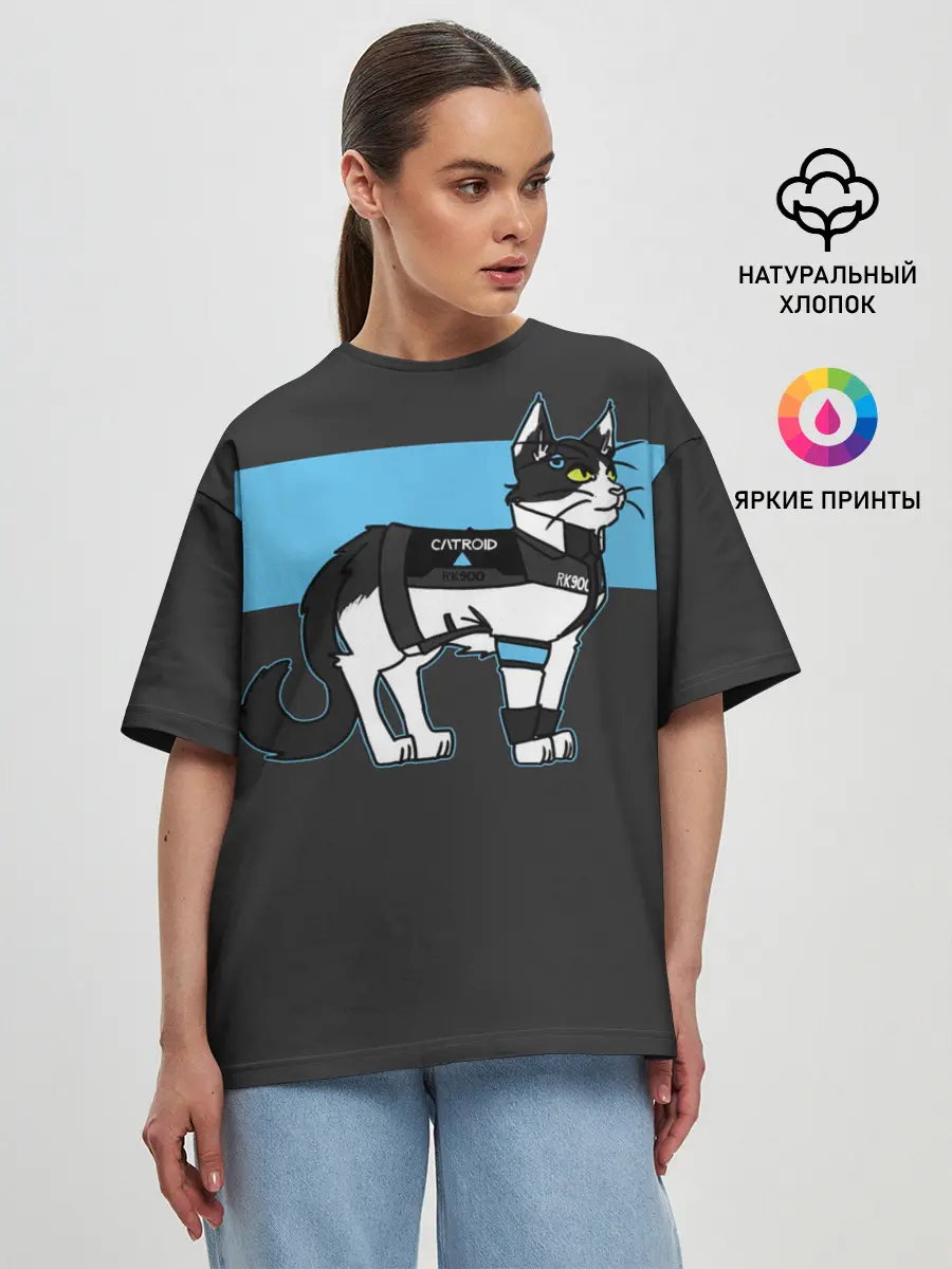 Женская футболка оверсайз / CATROID RK900