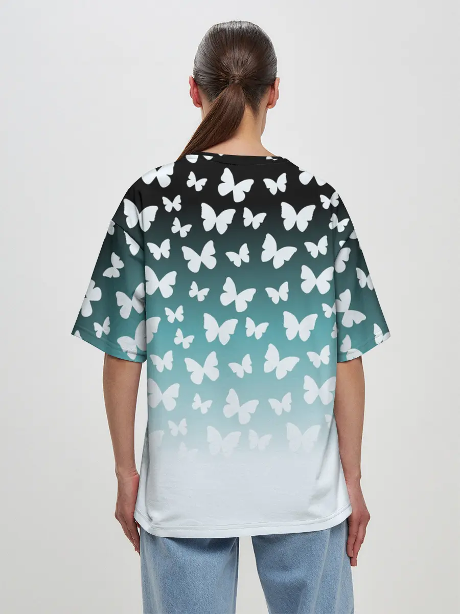 Женская футболка оверсайз / Бабочки