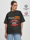 Женская футболка оверсайз / PORN HUB