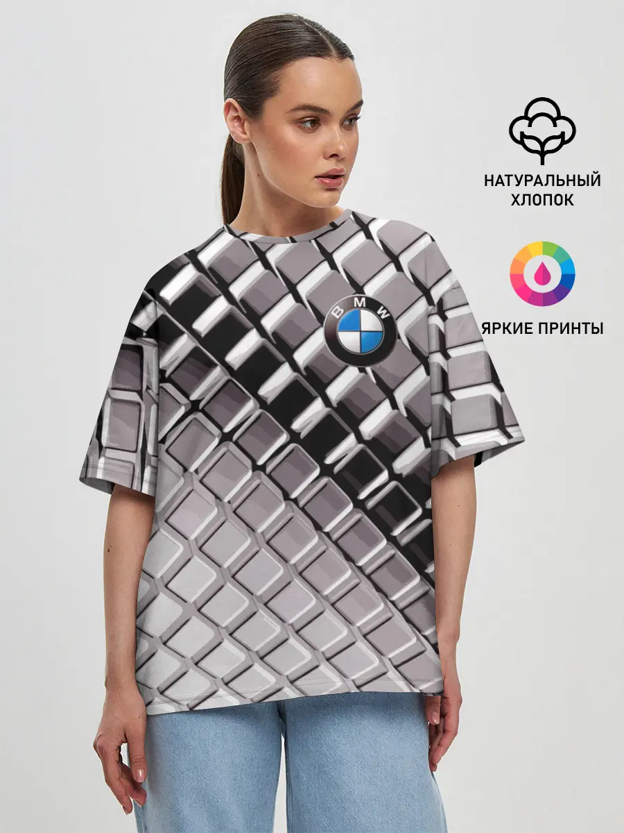 Женская футболка оверсайз / BMW