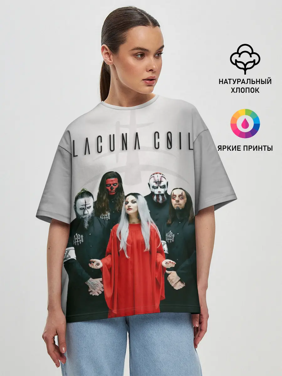 Женская футболка оверсайз / Lacuna Coil