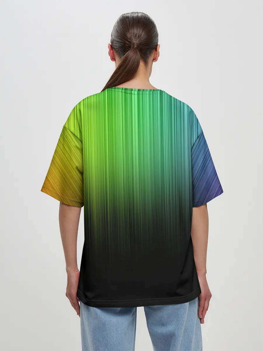 Женская футболка оверсайз / Неоновый Свет