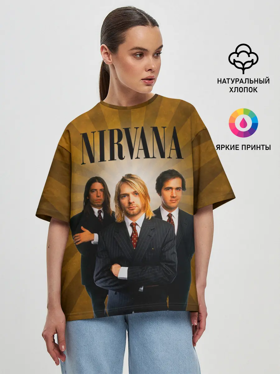 Женская футболка оверсайз / Nirvana