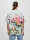 Женская футболка оверсайз / Японские цветы