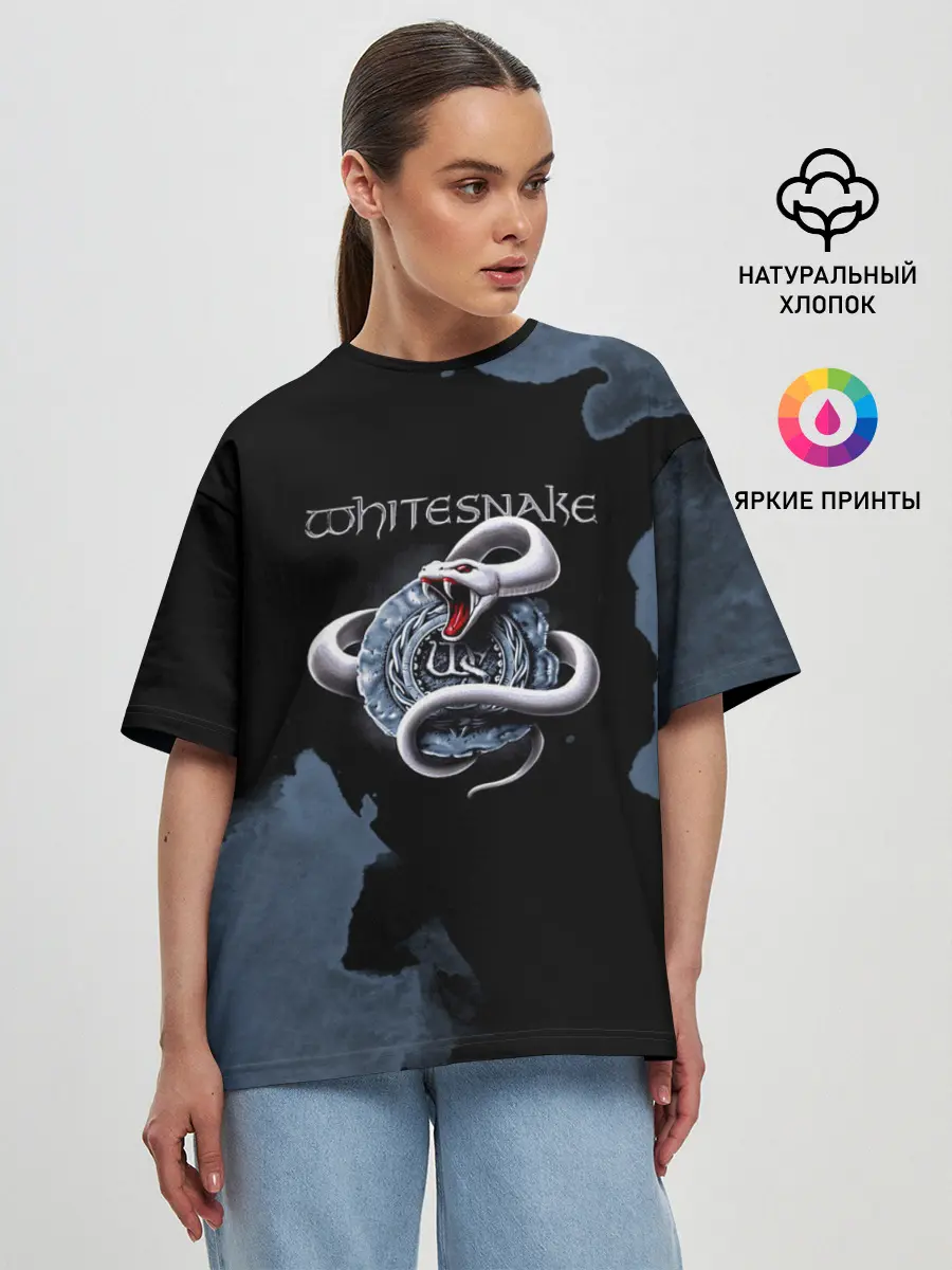 Женская футболка оверсайз / WHITESNAKE