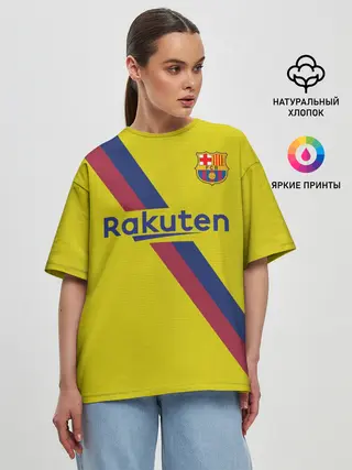Женская футболка оверсайз / Barcelona third 19-20