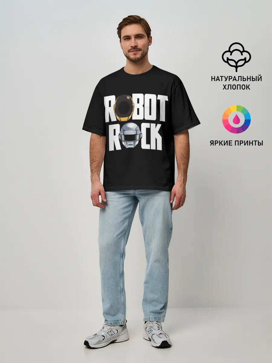 Мужская футболка оверсайз / Robot Rock