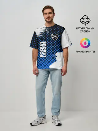 Мужская футболка оверсайз / ROCKET LEAGUE