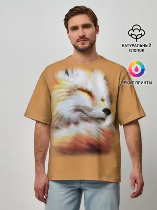 Мужская футболка оверсайз / Лисичка