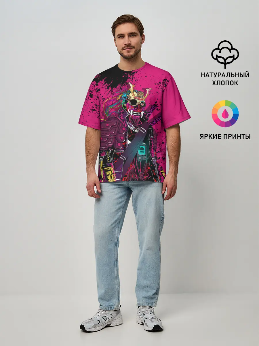 Мужская футболка оверсайз / CYBERPUNK 2077 | DEMON