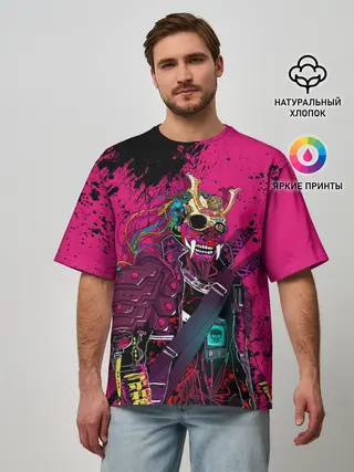 Мужская футболка оверсайз / CYBERPUNK 2077 | DEMON