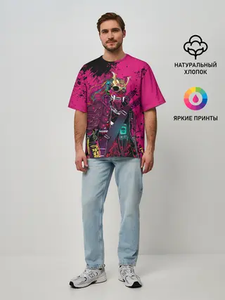 Мужская футболка оверсайз / CYBERPUNK 2077 | DEMON