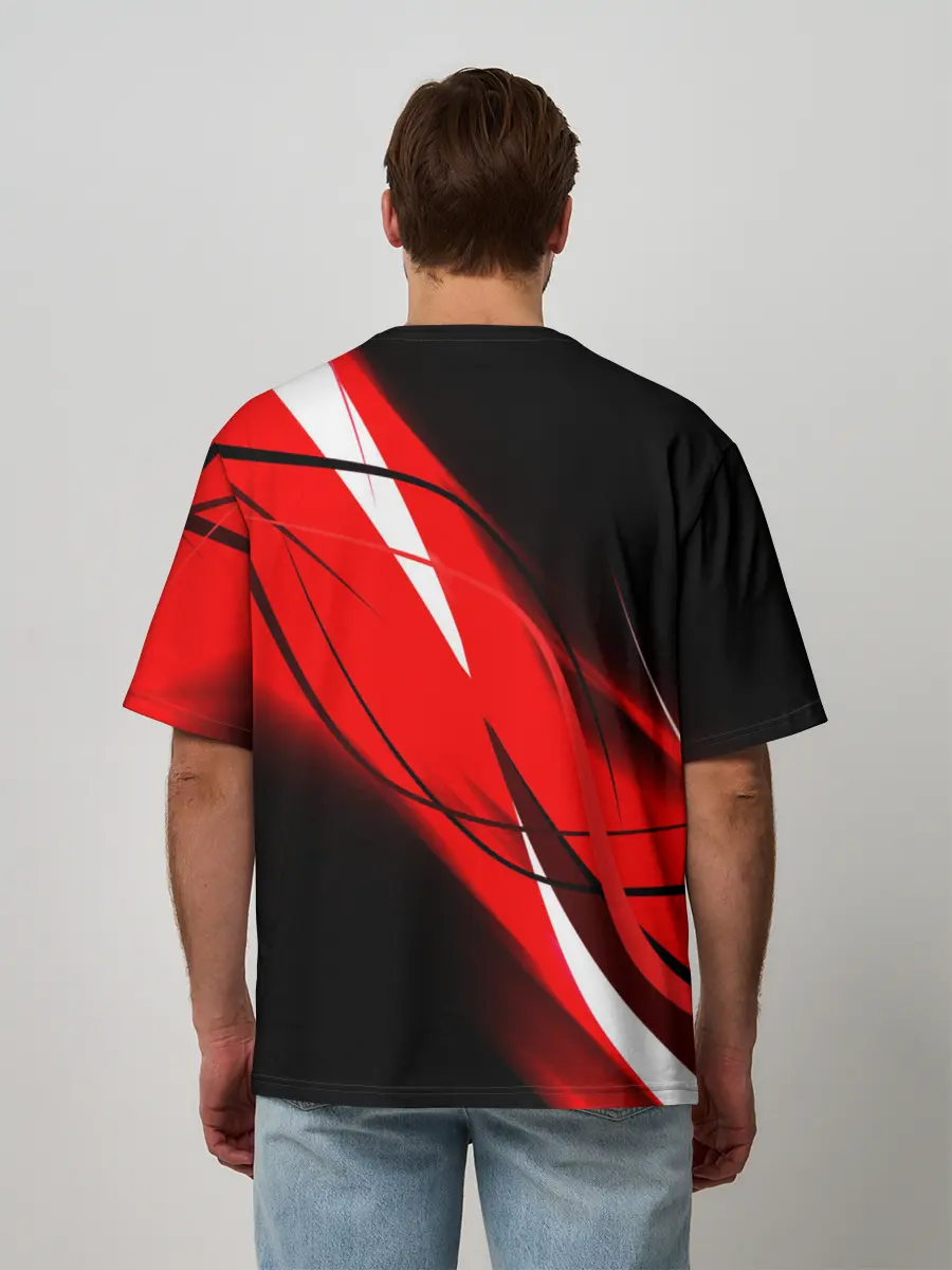 Мужская футболка оверсайз / KIMETSU NO YAIBA абстракция